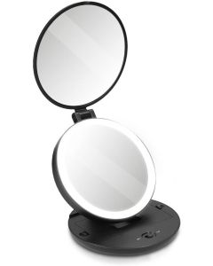 Navaris 1x / 5x Compact Foldable Magnifying Mirror with LED Lighting (44870.47) Καθρεπτάκι - Black