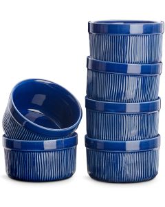 Navaris Individual Ceramic Ramekin Souffle Pots Set of 6 (55218.06.17) Κεραμική Φόρμα για Σουφλέ - Blue