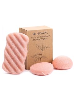 Navaris Set of 3 Vegan Facial Konjac Cleaning Sponge (49124.10) Σετ με 3 Σφουγγάρια Καθαρισμού Προσώπου - Pink 