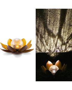 Navaris LED Solar Lotus Garden Lantern (51101.03.01) LED Φωτιστικό Εξωτερικού Χώρου - Gold Light