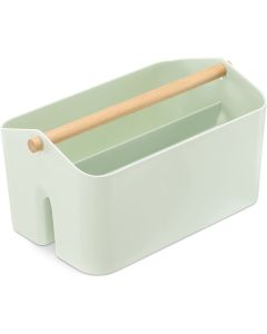 Navaris Plastic Organiser Box (55650.71) Κουτί Αποθήκευσης με Ξύλινη Λαβή Medium - Mint Green