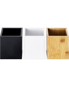 Navaris Set of 3 Bamboo Storage Box (57340.01) Σετ με 3 Κουτιά Αποθήκευσης από Μπαμπού - Black / White / Bamboo