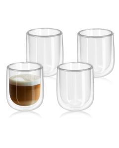 Navaris Set of 4 Double Walled Glass Mugs (47547.01.2) 350ml Κούπες με Διπλά Τοιχώματα Σετ 4 τεμαχίων