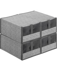 Navaris Set of 4 Fabric Shoe Storage Boxes (53853.01.04) Σετ με 4 Υφασμάτινα Κουτιά Αποθήκευσης Υποδημάτων