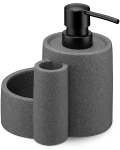 Navaris Soap Dispenser with Sponge Tray and Brush Holder (55871.01) Διανομέας Σαπουνιού με 2 Θήκες - Grey