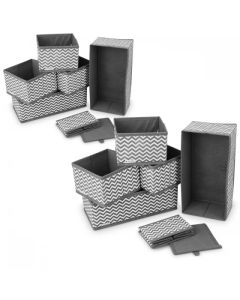 Navaris Foldable Fabric Storage Boxes Set of 12 (49052.10) Κουτιά Οργάνωσης - Zigzag