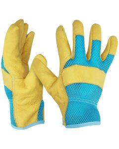 Navaris Unisex Leather Work Gloves Size L (49175.3) Γάντια Εργασίας - Yellow