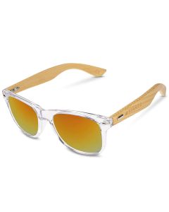 Navaris Wayfarer Unisex Sunglasses (40731.03.09) Ξύλινα Γυαλιά Ηλίου UV400 - Clear / Yellow