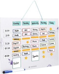 Navaris Wipe-Clean Weekly Planner Magnetic Board with 115 Magnets and Pen (50237.01) Πίνακας Οργάνωσης - White