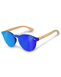 Navaris One-Piece Rimeless Unisex Sunglasses (45900.24.17) Ξύλινα Γυαλιά Ηλίου UV400 - Blue