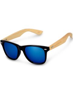 Navaris Wayfarer Unisex Sunglasses (40731.01.04) Ξύλινα Γυαλιά Ηλίου UV400 - Black / Blue