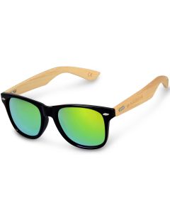 Navaris Wayfarer Unisex Sunglasses (40731.01.07) Ξύλινα Γυαλιά Ηλίου UV400 - Black / Green