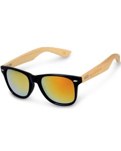 Navaris Wayfarer Unisex Sunglasses (40731.01.06) Ξύλινα Γυαλιά Ηλίου UV400 - Black / Yellow