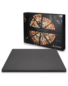 Navaris XL Pizza Stone for Baking (51246.01.3) Πέτρινη Πλάκα για Φούρνο 38 x 30 x 1.5cm - Black