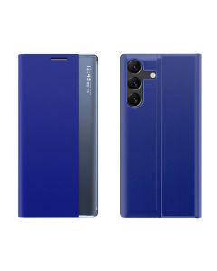 New Sleep Flip Cover Case Θήκη με Ημιδιάφανο Παράθυρο - Blue (Samsung Galaxy A14 4G / 5G)