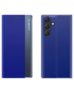 New Sleep Flip Cover Case Θήκη με Ημιδιάφανο Παράθυρο - Blue (Samsung Galaxy S25)