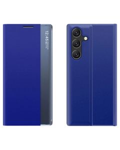 New Sleep Flip Cover Case Θήκη με Ημιδιάφανο Παράθυρο - Blue (Samsung Galaxy S25 Edge)