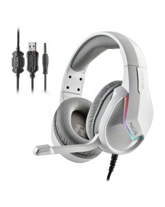 NGS GHX-515 Over Ear Gaming Headset με RGB LED Lights & Volume Control, USB / 3.5mm - White