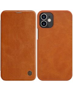 Nillkin Qin High Quality PU Leather Δερμάτινη Θήκη Book - Brown (iPhone 12 Mini)