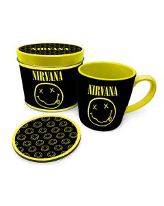 Nirvana (Smiley) Mug & Coaster In Tin Set