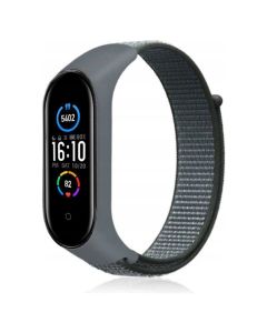 Nylon Wristband Strap Grey - Υφασμάτινο Λουράκι για Xiaomi Mi Band 5/6/7