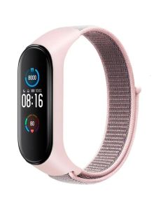 Nylon Wristband Strap Pink - Υφασμάτινο Λουράκι για Xiaomi Mi Band 5/6/7