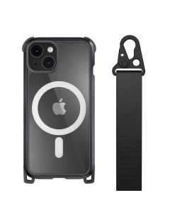 SwitchEasy Odyssey+ MagSafe Rugged Utility Protective Case with Lanyard (MPH061054MT22) Metal Black (iPhone 14)