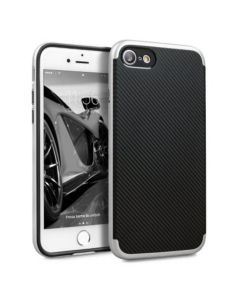Olixar X-Duo Bumper Frame Carbon Fiber Case (60816) Silver (iPhone 7  / 8)