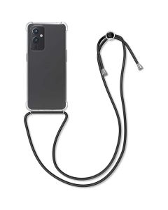 KWmobile Crossbody Silicone Case with Black Neck Cord Lanyard Strap (54436.03) Διάφανη (OnePlus 9)