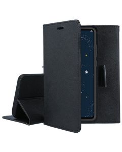Tel1 Fancy Diary Case Θήκη Πορτοφόλι με δυνατότητα Stand Black (OPPO A12)
