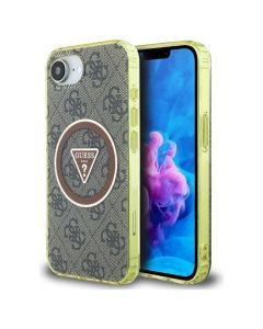 Guess GUHMPSE4HG4PRTGW IML Metal Glitter 4G Circle Triangle MagSafe Case Θήκη Brown (iPhone 16e / 17e) - MT83865