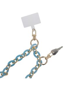Phone Chain Strap Λουράκι - Light Gold / Blue