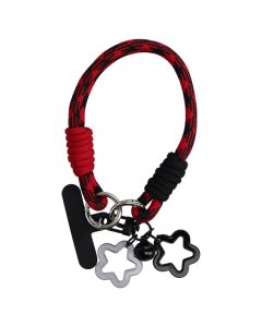 Phone Pendant FZ-11 Stars Wrist Strap Λουράκι Μεταφοράς Καρπού - Black / Red