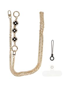 Lanyard Phone Pendant GSD-23 Λουράκι για Smartphone / Κλειδιά - Gold Chain Black Clovers