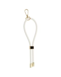 Phone Pendant GSN-1 Short Silicone Wrist Strap Λουράκι Μεταφοράς Καρπού - White