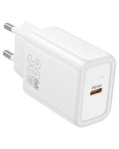 HOCO N62 GaN Fast Wall Charger QC3.0 PD 30W Type-C Αντάπτορας Φόρτισης - White