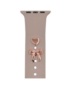 Pin Charms set for Watch Straps Διακοσμητικό Σετ Κρεμαστών Κοσμημάτων για Λουράκια Ρολογιών - Bow Rose Gold 