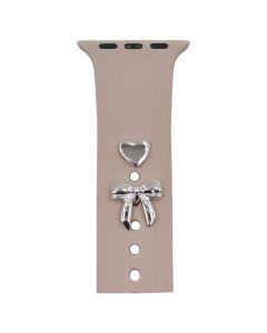 Pin Charms set for Watch Straps Διακοσμητικό Σετ Κρεμαστών Κοσμημάτων για Λουράκια Ρολογιών - Bow Silver