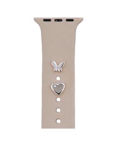 Pin Charms set for Watch Straps Διακοσμητικό Σετ Κρεμαστών Κοσμημάτων για Λουράκια Ρολογιών - Butterfly Silver