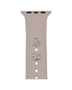 Pin Charms set for Watch Straps Διακοσμητικό Σετ Κρεμαστών Κοσμημάτων για Λουράκια Ρολογιών - Cat Silver