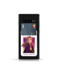PU Leather Pocket Stickers Αυτοκόλλητη Θήκη Κάρτας για Smartphone - Frozen Anna White