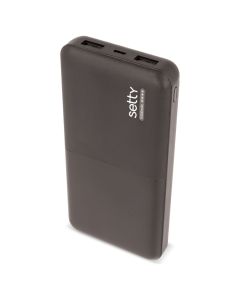 Setty SPB-10 Power Bank 10000mAh 2.1A Εξωτερική Μπαταρία - Black - MT82743