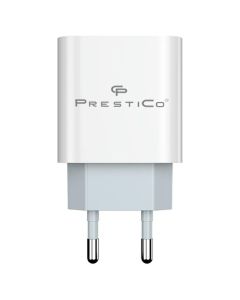 PrestiCo F8A Type-C Wall Adapter 20W Αντάπτορας Φόρτισης Τοίχου - White