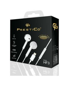 PrestiCo HF3 Earphones Stereo Lightning Ακουστικά με Ενσωματωμένο Μικρόφωνο - White