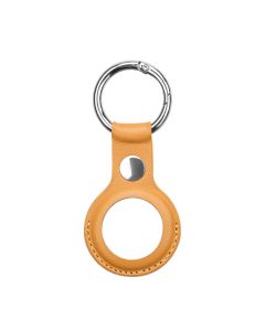 PU Leather Apple AirTag Key Ring Θήκη Μπρελόκ - Light Brown