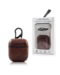 PU Leather Protective Case Θήκη Μεταφοράς για τα Apple AirPods - Brown