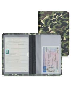 KWmobile Car Document Holder with Card Slots (50104.08) Θήκη Εγγράφων Αυτοκινήτου Camouflage Green