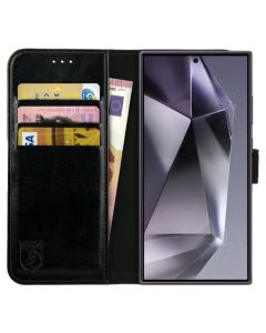 Rosso Element PU Leather Wallet Θήκη Πορτοφόλι με Stand - Black (Samsung Galaxy S24 Ultra)