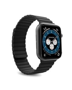 Puro Icon Link Magnetic Silicone Band (S/M) Black για Apple Watch 38/40/41mm (1/2/3/4/5/6/7/SE)