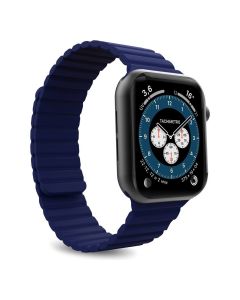 Puro Icon Link Magnetic Silicone Band (M/L) Navy Blue για Apple Watch 42/44/45mm (1/2/3/4/5/6/7/SE)
